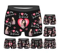 Caleçon Personnalisé Homme avec Photo - Cadeau Drôle Saint-Valentin, Noël, Anniversaire | Boxer en Coton Doux et Microfibre Respirant | Confortable pour Sport, Loisirs et Quotidien (Color 3)