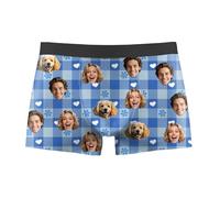 Calecon Personnalise Homme Calecon Homme À Imprimé Photo Calecons Hommes Coton Doux Et Confortable sous-Vêtements Au Design Amusantes Calecons Personnalisable pour Saint Valentin,Anniversaire