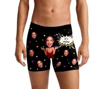 Calecon Personnalise Homme Noël, Caleçon Avec Visage Drôle, Cadeau de Saint-Valentin Pour Mari, Père Ou Ami Confort Et Originalité - Pour Un Cadeau Inoubliable Cadeau de Saint Valentin Homme