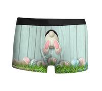 Calecon Personnalise Homme Pâques de Lapin et Oeuf Boxer Nouveauté Modèle Drôles sous-vêtements Coton Pas Cher Rigolo Cadeaux d'anniversaire Vetement Caleçon Homme Personnalisé Cadeau (A0a3-Green, M)