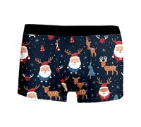 Caleçon Personnalisé Homme Rayures Carreaux Boxer Noël Sport en Coton Rigolo Microfibre Shorty Transparent Sous-Vêtements Long Cerf le père Noël Plaid Flocon de Neige Gris Vert ArméE Blanc Cassé xxl s