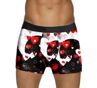 Calecon Personnalise Homme Saint-Valentin Boxer Nouveauté Modèle Drôles sous-vêtements Coton Pas Cher Rigolo Cadeaux d'anniversaire Vetement Caleçon Homme Personnalisé Cadeau (A0a5-Black, XL)