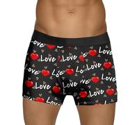 Calecon Personnalise Homme Saint-Valentin Boxer Nouveauté Modèle Drôles sous-vêtements Coton Pas Cher Rigolo Cadeaux d'anniversaire Vetement Caleçon Homme Personnalisé Cadeau (A0a4-Black, XL)