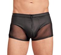 Caleçon pour homme en similicuir avec fermeture éclair - Noir