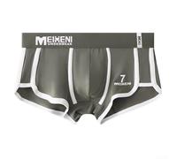 Caleçon pour homme fabriqué à partir d'un mélange de coton doux avec poche bombée intégrée, sous-vêtement respirant pour un style de vie dynamique (2XL, gris)