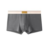 Caleçon pour homme - Grandes tailles - Boxer léger rétro avec poche confortable - Culotte douce et confortable - Avec taille élastique - Slip décontracté à la maison - Pour homme, gris foncé, 3XL