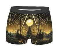 Caleçon Shorty Autel Wiccan De Sorcellerie Pentagramme Noir Ceinture Élastique Caleçons pour Homme Durable Calecon Léger pour Rave Voyage Chambre À Coucher XXL