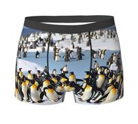 Caleçons Boxer Homme Impression De Pingouin Heureux Boxer Homme Classique Fitted Boxers Shorty Respirant Caleçon Boxers Homme pour Mari, Homme, Papa L