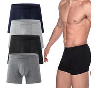 caleçons boxeurs d'incontinence ultra-absorbants pour homme,Anti-fuites et réutilisables, Confortable à l'épreuve de fuites lavable réutilisable coton Boxer Brief (Set F-4 Pcs, L)