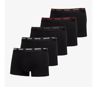 HUGO Lot de cinq boxers courts en coton stretch avec taille à logos - Style TRUNK FIVE PACK, 50532619 Noir M