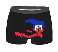 Caleçons pour Hommes Carte du Drapeau D'Haïti Caleçon Boxers Homme Stretch Boxers Homme Shorts Ajustement Shorts Caleçon Homme pour Père Anniversaire Garçon L
