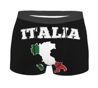 Caleçons pour Hommes Carte Et Drapeau De L'Italie Boxers Homme Shorts Résistant Shorts Caleçon Homme Respirant Caleçon Boxers Homme pour Cadeau Anniversaire Hommess XXL