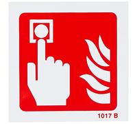 Caledonia Signs 11017B Panneau en plastique rigide avec symbole d'alarme incendie Blanc 80 x 80 mm