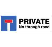 Caledonia Signs 17684G Panneau de sécurité en PVC rigide avec inscription « Private No through road », 100 x 300 x 1 mm