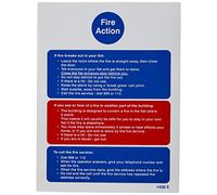 Caledonia Signs 21438E Panneau autocollant en vinyle avec inscription « Fire Action Notice » Stay Put) for Flats 200 mm x 150 mm