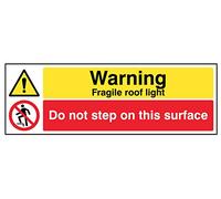 Caledonia Signs 24299M Panneau autocollant en vinyle Danger Fragile Toit Light Do Not Step on This Surface 600 mm x 200 mm