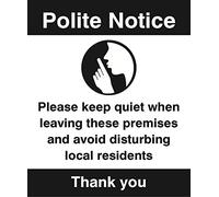 Caledonia Signs 27105H Pancarte Polite Notice Please Keep Quiet When Leaving