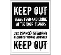 Caledonia Signs 27200E Keep out, leave food/drink at door, I'm gaming