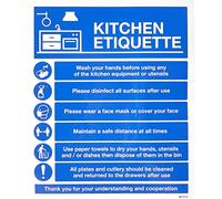 Caledonia Signs 28573H Sticker autocollant avec directives COVID19 en cuisine [français non garanti]