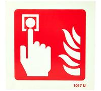 Caledonia Signs 41017U Plaque signalétique « Fire Alarm Call Point Symbol » en vinyle autoadhésif 100 mm x 100 mm
