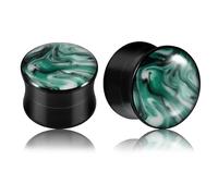 Calefee 10mm Plug Ecarteur Oreille, Écarteur Tunnel Acier inoxydable avec Pierre, Bijoux de Piercing Homme 2 Pièces