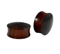 Calefee 18mm Plug Ecarteur Oreille, Écarteur Tunnel en Bois Forme de Dôme Polie, Bijoux de Piercing Homme 2 Pièces