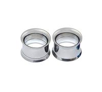 Calefee 2 Pièce Écarteur D’orielle pour Femme, Oreille Stretching Kit Tunnels en Acier Chirurgical Double Évasé à Vis Étirement Extenseur Piercing Argent 10mm