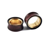 Calefee 8mm à 25mm Tunnel Oreille, Ecarteur Plug en Bois et Acier inoxydable Bicolore, Bijoux de Piercing Homme 2 Pièces