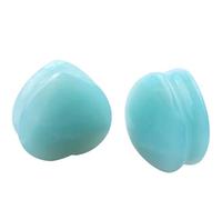 Calefee 8mm Ecarteur d Oreilles, Pierre Plug Tunnel Écarteur Pierre en Forme De Cœur Piercing Tunnel Plug Femme 2 Pièces