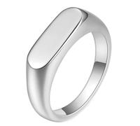 Calefee Anneau Femme Bague, Bague de Mariage Homme Acier Inoxydable Chevalière Ovale de 6mm de Large, Taille 57
