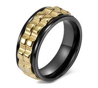 Calefee Bague Anxiété Homme, Bague pour Homme Mariage Acier Inoxydable Alliance Rotative Polie de 8mm de Large, Taille 67