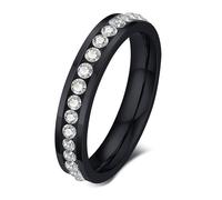 Calefee Bague de Fiançailles, Bague en Acier Inoxydable Femme Personnalisable Alliance Éternité de 4mm de Large, Taille 62