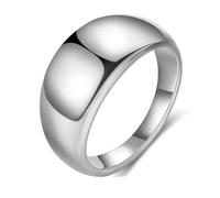 Calefee Bague de Mariage Homme, Bague Acier Femme Inoxydable de Fiancaille Dôme Uni de 10mm de Large, Taille 60