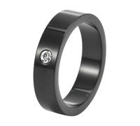 Calefee Bague de Mariage Homme, Bague Personnalisable Femme Acier Inoxydable Alliance Polie de 5mm de Large avec Zirconium, Taille 60
