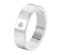 Calefee Bague Fiancaille Femme, Bague pour Homme Acier Inoxydable Personnalisé Alliance Forever Love avec Zirconium, Taille 52