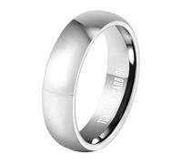 Calefee Bague pour Femme Mariage, Bague pour Homme Personnalisé Tungstene Alliance Lisse Polie Large 6mm, Taille 70