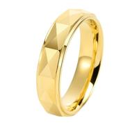 Calefee Bague pour Femme Mariage, Bague pour Homme Personnalisé Tungstene Alliance Multi-Facettes de 6mm de Large, Taille 52