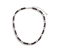 Calefee Collier Surfeur Coco Ethnique Bois, Collier 2 Fils Homme Col Rond Été Réglable Longue 47 à 54 cm, Bijoux de Plage, 40+7cm, Bois, Pas de gemme