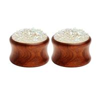 Calefee Dilatateurs Lobo Bois, Flesh Tunnel Plug Boucles d'oreilles Piercing avec paillettes 8 mm à 20 mm, bouchons d'oreille 2 pièces, 20mm=3/4 inch, Bois, No Gemstone