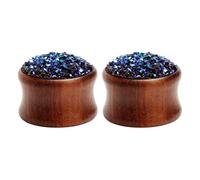 Calefee Dilatateurs Lobo Bois, Flesh Tunnel Plug Boucles d'oreilles Piercing avec paillettes 8 mm à 20 mm, bouchons d'oreille 2 pièces, 20mm=3/4 inch, Bois, No Gemstone