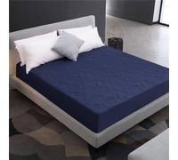 Calefee Drap 80x200 Bonnet 30cm, Drap Housse Matelas Polyester pour Matelas Epais 5-25 cm Bleu Marine Uni avec Motif Étoile de Mer