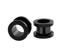Calefee Ecarteur Boucle d Oreille Noir 5mm pour Femme, 1 Paire Bouchon Oreille Ecarteur en Acier Double Évasé à Vis Ear Stretcher