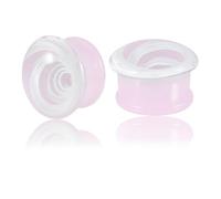 Calefee Ecarteur Oreille Plug 14mm, Écarteur Tunnel en Verre Motif de Cercle, Bijoux de Piercing Homme 2 Pièces