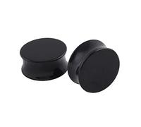 Calefee Lot de 2 Ecarteur Boucle Oreille pour Unisexe, d’oreille Tunnel en Acrylique Double Évasé Civière Piercings Noir 14mm