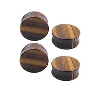 Calefee Piercing Tunnel Écarteur Lobe d'oreille Marron 25mm pour Homme, 2 PCS Tunnels Oreille en Pierre Selle Extenseur Piercing Bijoux Double Évasé