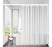 Calefee Rideau de douche 80 x 200 cm, anti-moisissure, avec poids inférieur, blanc semi-transparent, PEVA imperméable