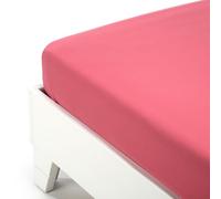 Caleffi 51258 Coton Couleur Unie Bas Drap pour Carré et Demi Lit, Corail