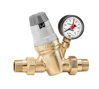 CALEFFI 535051 Régulateur de pression avec cartouche interchangeable, manomètre et indicateur de réglage 3/4"