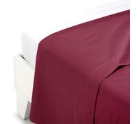 Caleffi Coton uni Drap de Dessus, Bordeaux, pour lit Double