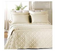 Caleffi - Couvre-lit matelassé en satin de coton pour lit 2 places, différentes couleurs (ivoire)